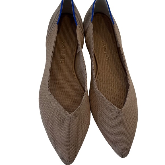 Rothy's The Point Ballet Flat Slip-On Comfortable Portobello Tan Size 9.5 NEW - Picture 2 of 9
